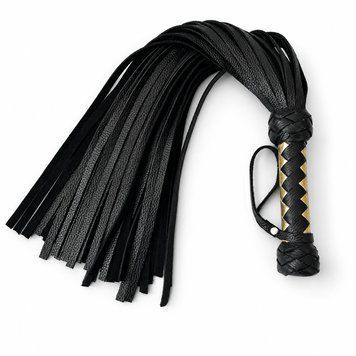 Флоггер MdB Классика кожаный Черно-золотой 50 хостов 50 см (F/20/50/54/S2w) 3044215368 фото